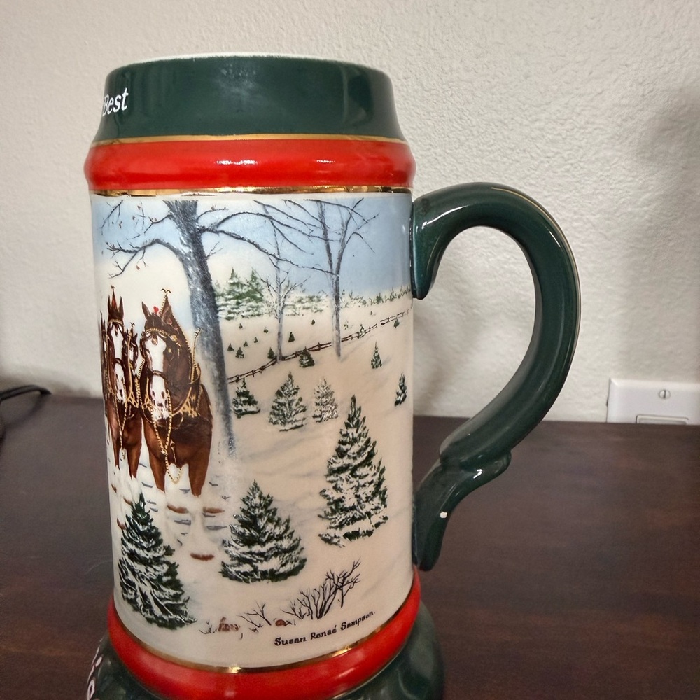 1991 Budweiser Holiday Stein “Collector's Series" titled "The Season's Best - Picture 3 of 5